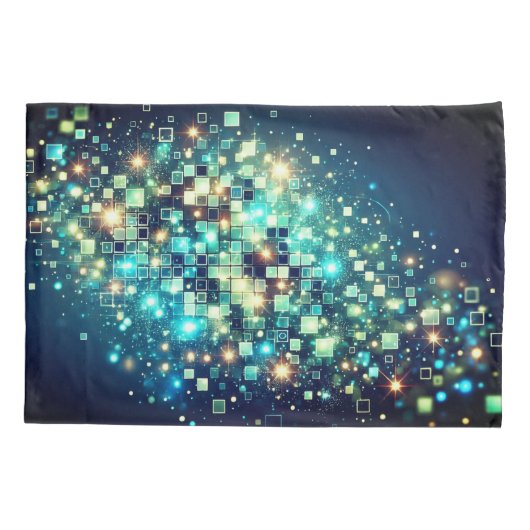 Radiant Pixel Bokeh Kussensloop (Achterkant-Links)