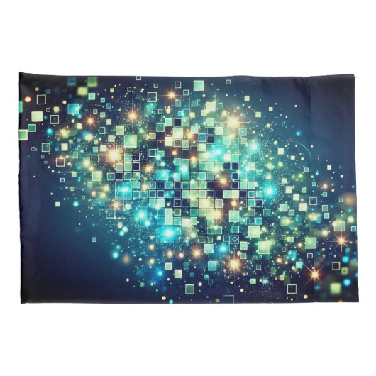 Radiant Pixel Bokeh Kussensloop (Achterkant-Rechts)