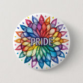 Radiant PRIDE Maand Mandala Ronde Button 5,7 Cm (Voorkant)