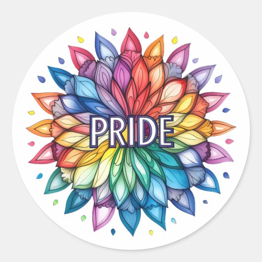 Radiant PRIDE Maand Mandala Ronde Sticker (Voorkant)