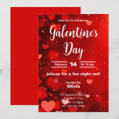 Radiant Red Galentine's Day Night Out uitnodiging (Voorkant / Achterkant)