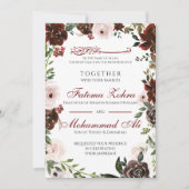 Radiant Red Rose Moslim bruiloft Nikah Kaart (Voorkant)