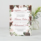 Radiant Red Rose Moslim bruiloft Nikah Kaart (Staand voorkant)
