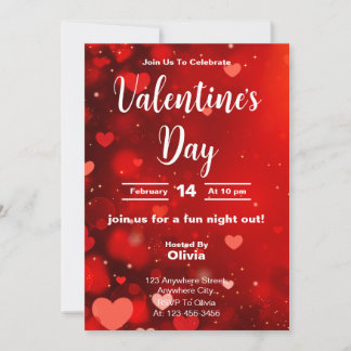 Radiant Red Valentijnsdag Night Out Uitnodiging