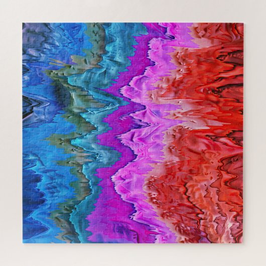 "Radiant Reflection" Kleurrijke Abstracte kunst Legpuzzel (Horizontaal)