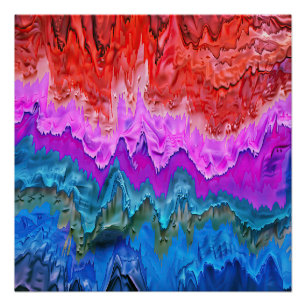 "Radiant Reflection" Kleurrijke Abstracte kunst Perfect Poster