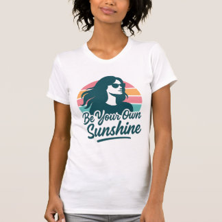 Radiant Retro Sunset – Inspirerende "Shine Bright" T-shirt