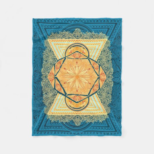 Radiant Sacred Geometry Mandala Fleece Deken (Voorkant)