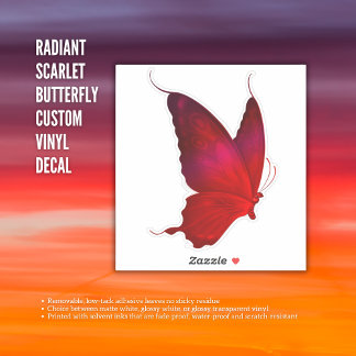 Radiant Scarlet Butterfly - Aangepaste Vinyl Decal Sticker