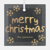 Radiant Snowflakes Aangepaste kerstversiering Glas Ornament (Voorkant)