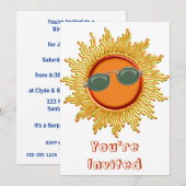 Radiant Sun met zonnebrillen Kaart (Voorkant / Achterkant)