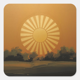 Radiant Sun Painting Images – A Timeless Symbol  Vierkante Sticker