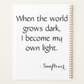 Radiant sunflower in pixels planner (Achterkant)