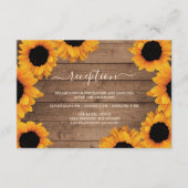 Radiant Sunflower Rustic Wood Weddenschap Informatiekaartje (Voorkant)