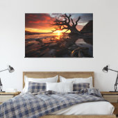 Radiant Sunset Serenity - 3D-Natuur landschapsontw Canvas Afdruk (Insitu (Slaapkamer))