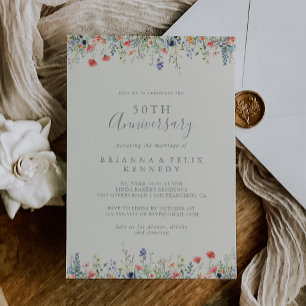 Radiant Wildflower 50ste bruiloft Jubileum Kaart