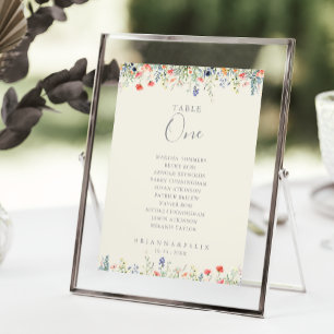 Radiant Wildflower Tafel Nummer 8 Zitplaatskaart Kaart