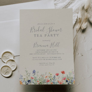 Radiant Wildflower Vrijgezellenfeest Tea Party Kaart