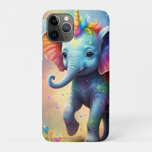 Radiant Wonders: De Regenboog Baby Eenhoorn Olifan iPhone 11 Pro Hoesje