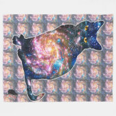 Radiante ruimte in een kat flessenbak fleece deken (Voorkant (Horizontaal))