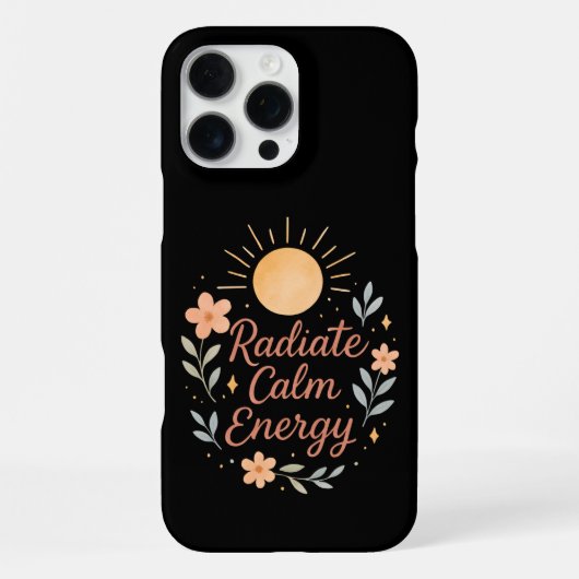 Radiate Calm Energy – Pastel Watercolor iPhone Hoesje (Achterkant)