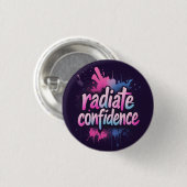 Radiate Confidence Pin | Self Love & Empowerment Ronde Button 3,2 Cm (Voorkant /achterkant)