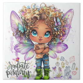 Radiate Positivity Lil Fairy Keramische Tegel Tegeltje