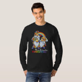 Radiate Positivity rainbow gnomes clouds T-shirt (Voorkant volledig)