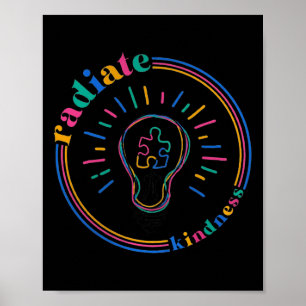 Radiate vriendelijkheid Retro gloeilamp puzzel Aut Poster