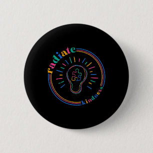 Radiate vriendelijkheid Retro gloeilamp puzzel Aut Ronde Button 5,7 Cm