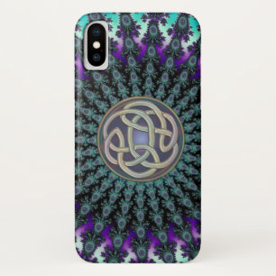 Radiating Fractal Mandala Grunge Celtic Knot iPhone X Hoesje