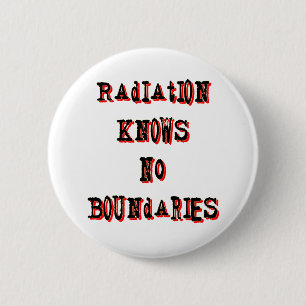 Radiation kent geen grenzen voor anti-kernenergie ronde button 5,7 cm