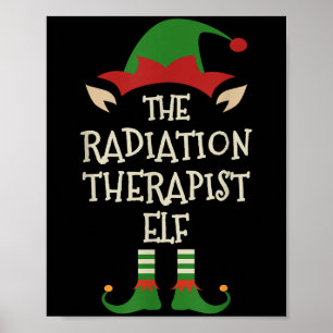 Radiation Therapeut Elf Familie Kerst Overeenkomen Poster