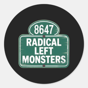 Radicaal-linkse monsters - grappig verzet ronde sticker