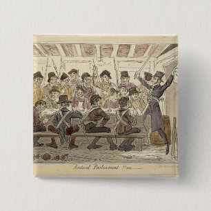 Radicaal Parlement!!" Vierkante Button 5,1 Cm