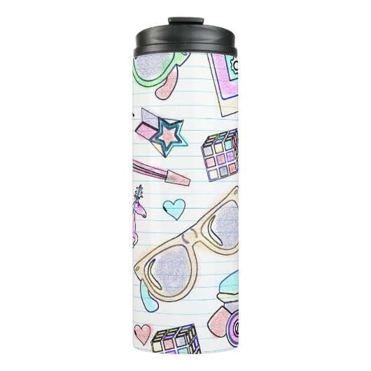 Radical Fun Eight Coloring Book Pattern Thermosbeker (Voorkant)