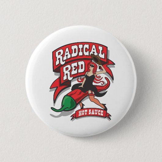 Radical Red Pin Ronde Button 5,7 Cm (Voorkant)