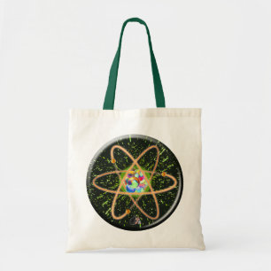 Radicale atoomstraling tote bag