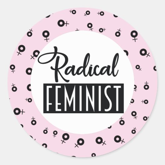 Radicale feministe ronde sticker (Voorkant)