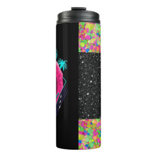 Radicale Flamingo faux glitter Thermosbeker