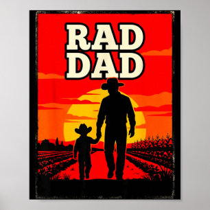 Radicale papa vader en zoon boer western zonsonder poster