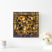 Radicale Steampunk 4-klok Vierkante Klok (Huis)