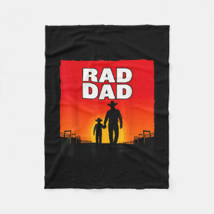 Radicale vader vader en zoon rodeo western zonsond fleece deken