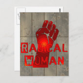 Radicale vrouw briefkaart (Voorkant / Achterkant)