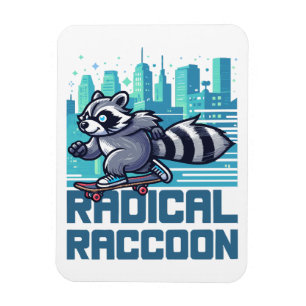 Radicale Wasbeer Stedelijke Skateboarder Magneet