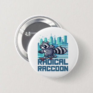Radicale Wasbeer Stedelijke Skateboarder Ronde Button 5,7 Cm