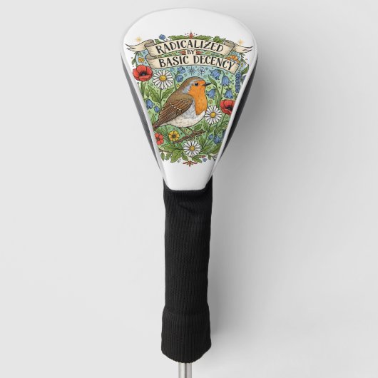 Radicalized by Basic Decency Aesthetic Art Bird Golfheadcover (Voorkant)