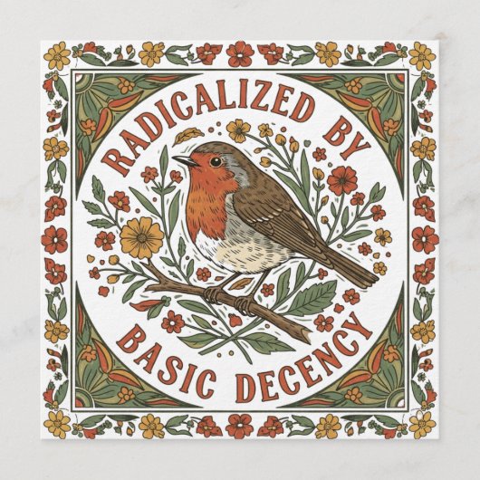 Radicalized by Basic Decency Bird Illustration  Kaart (Voorkant)