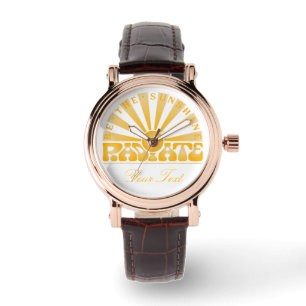 RADIEER ZONNEN Retro Gold Grafisch Horloge