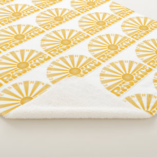 RADIEER ZONNEN  Retro Gold Grafisch Sherpa Deken